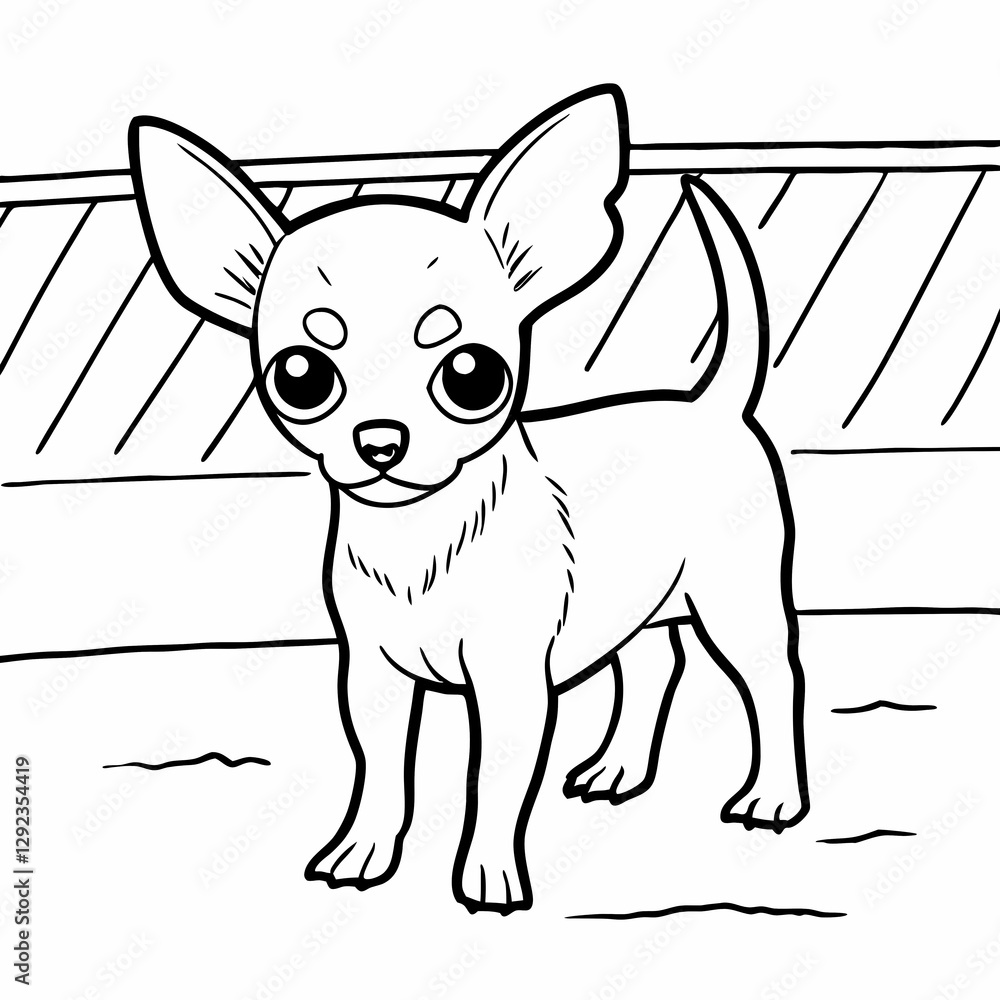 Fototapeta premium chihuahua linear icon, isolated vector illustration