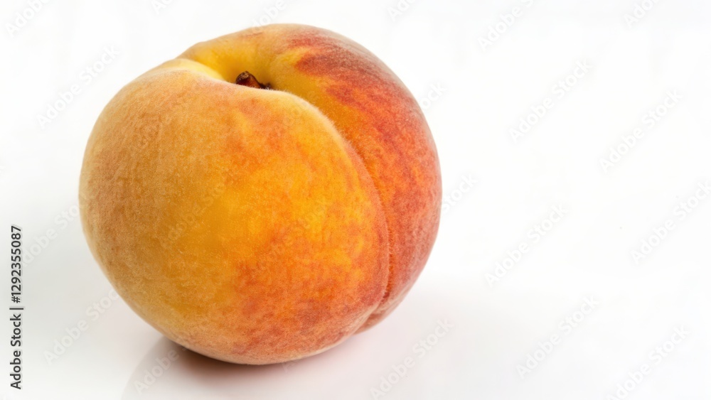 Ripe Peach on White Background Ripe Peach on White Background