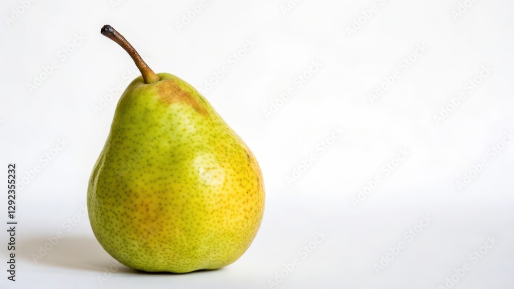 Single Green Pear on White Background Single Green Pear on White Background
