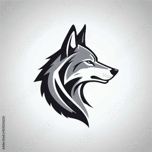 Majestic Wolf Head Logo Design, Strong Animal Symbol, Vector Art
