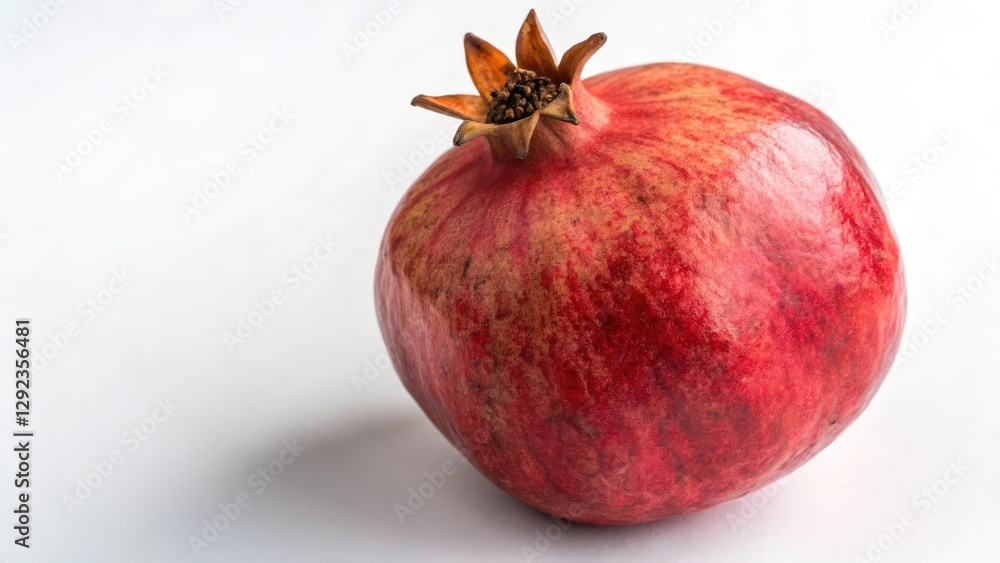Single Pomegranate Fruit on White Background Single Pomegranate Fruit on White Background