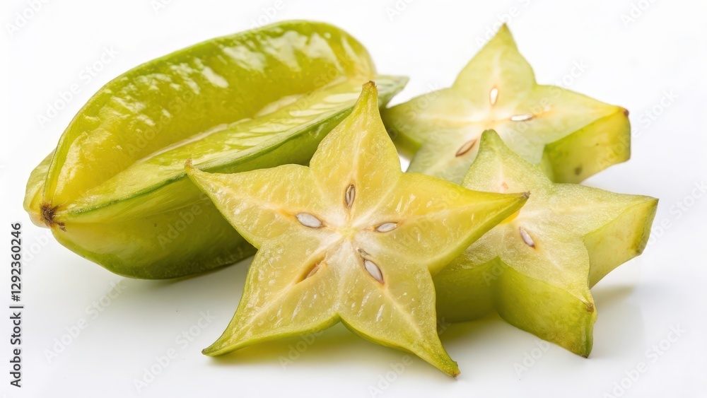 Fototapeta premium Star Fruit Slices and Whole Fruit
