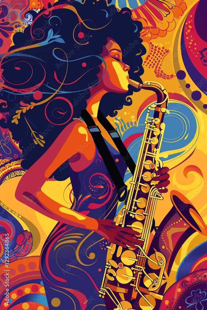 Fototapeta premium poster modern illustration festival music for a poster, card or background