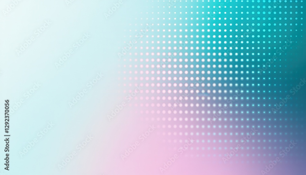 Abstract Pastel Background with Teal and Pink Gradient Dot Pattern