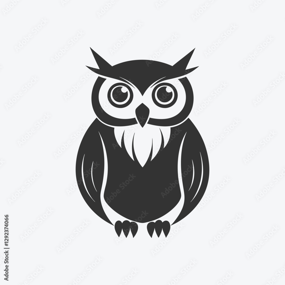 Fototapeta premium Majestic Owl Silhouette Vector