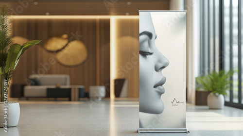 Advertising and promo white empty information booth stand or roll up board. Realistic vector illustration set of blank portable vertical pullup info banner mockup for ad and product presentation.