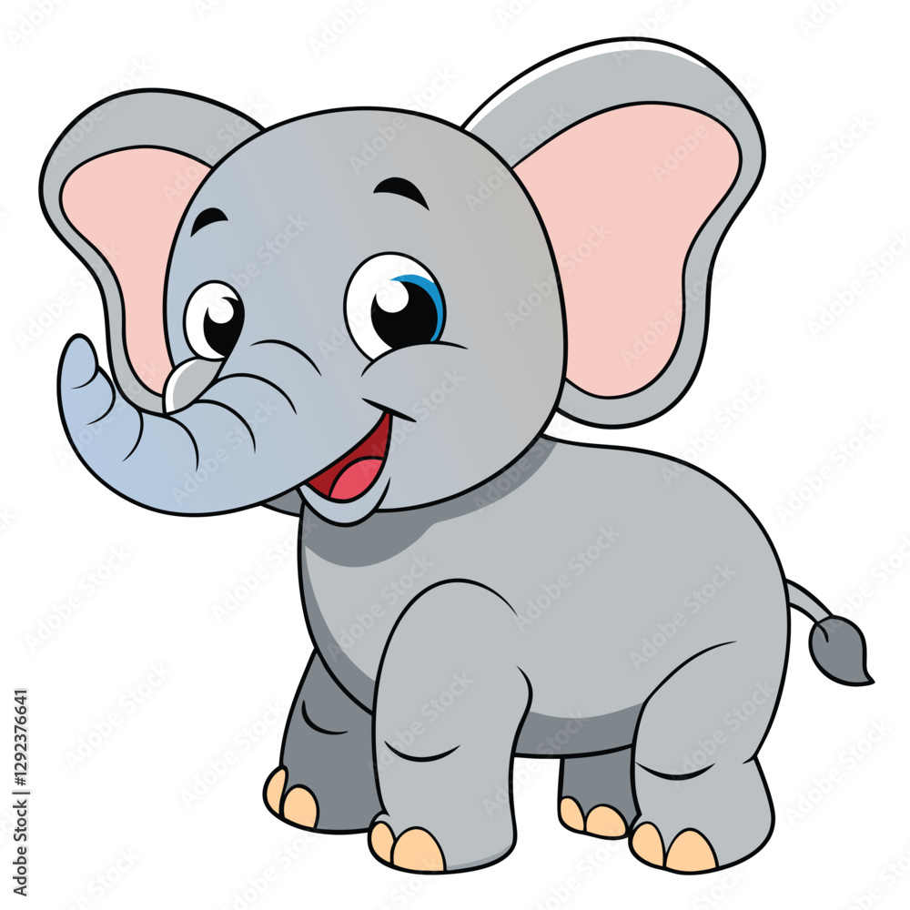Fototapeta premium elephant-cute-cartoon.eps