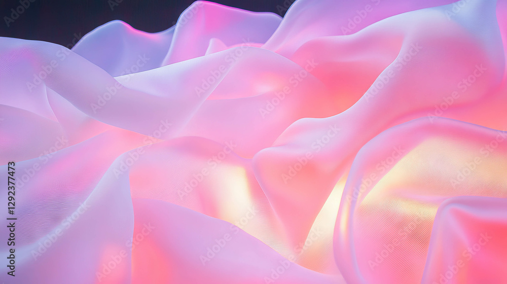 Ethereal pink light on sheer fabric for elegant design and background use Ethereal pink light on sheer fabric for elegant design and background use