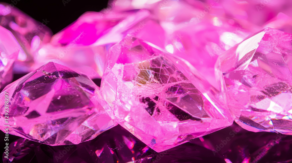 Sparkling pink gemstones with light reflections for vibrant designs Sparkling pink gemstones with light reflections for vibrant designs