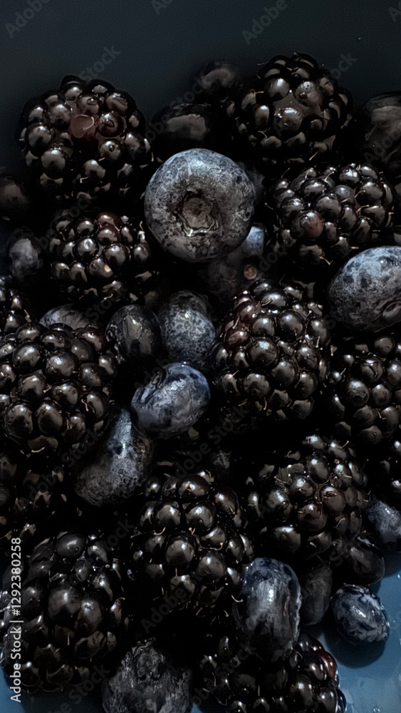 blackberry and blueberry close up blackberry and blueberry close up