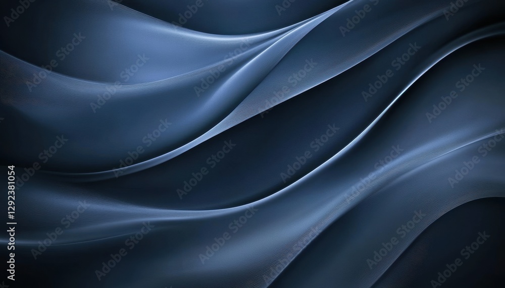 Fototapeta premium Abstract Blue Wave Background with Smooth Curves and Flowing Lines