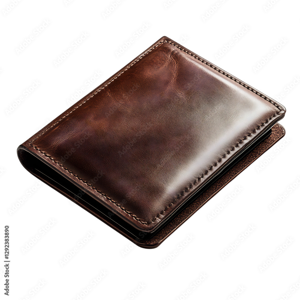 A Stylish Modern Leather Wallet with RFID Blocking Isolated on Transparent Background A Stylish Modern Leather Wallet with RFID Blocking Isolated on Transparent Background
