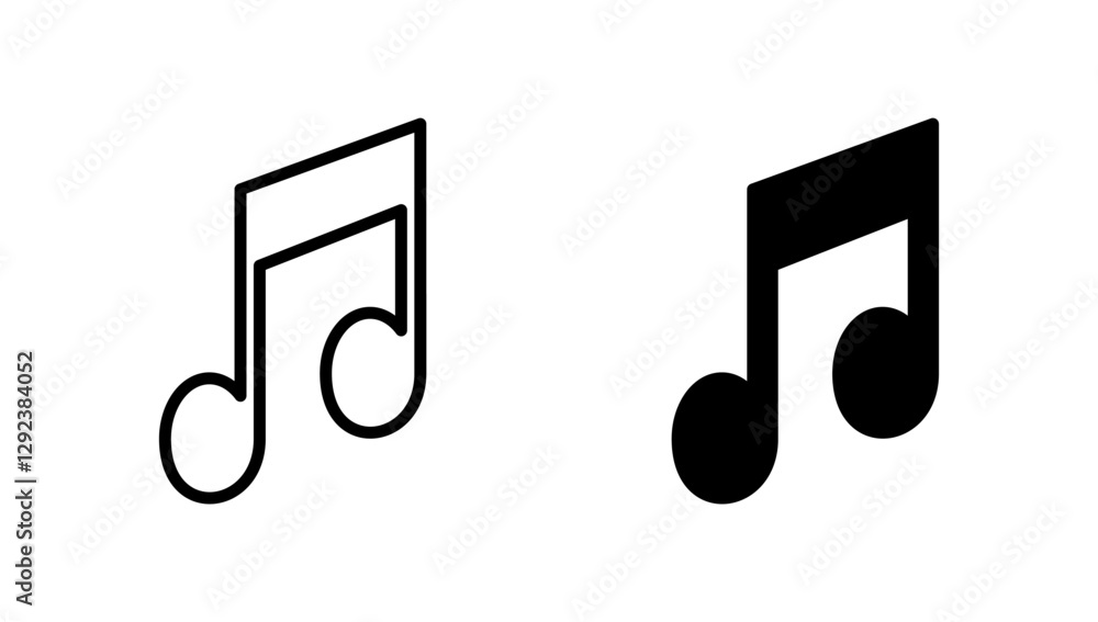Music icon vector. note music sign and symbol Music icon vector. note music sign and symbol
