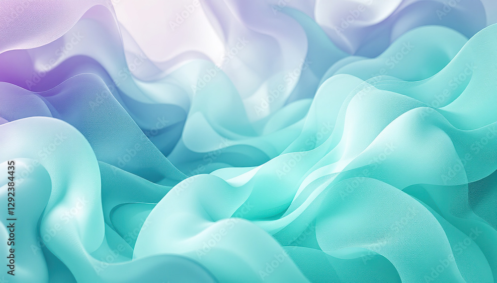 Fototapeta premium Abstract Teal and Purple Fabric Waves Background