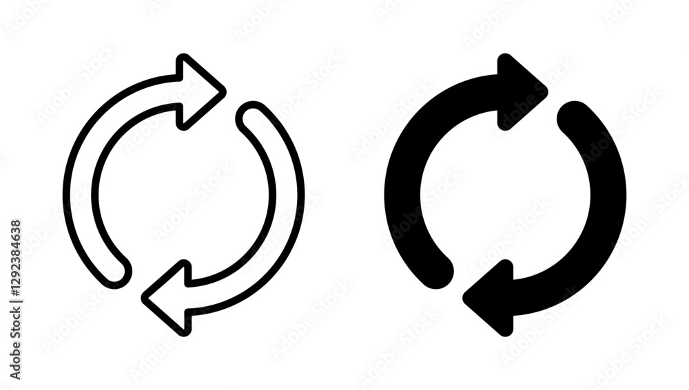 Refresh icon vector. Reload sign and symbol. Update icon. Refresh icon vector. Reload sign and symbol. Update icon.