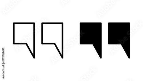 Quote icon vector. Quotation mark sign and symbol