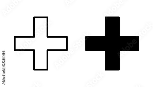 Plus icon vector. Add plus sign and symbol