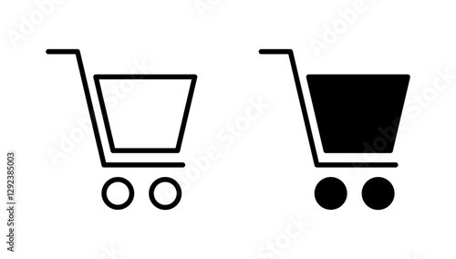 Shopping icon vector. Shopping cart sign and symbol. Trolley icon