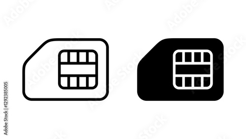 Sim card icon vector. dual sim card sign and symbol