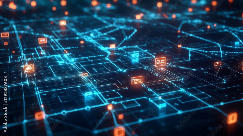 Obraz premium Visualize your data network diagram with digital icons business settings infographic design online environment digital perspective