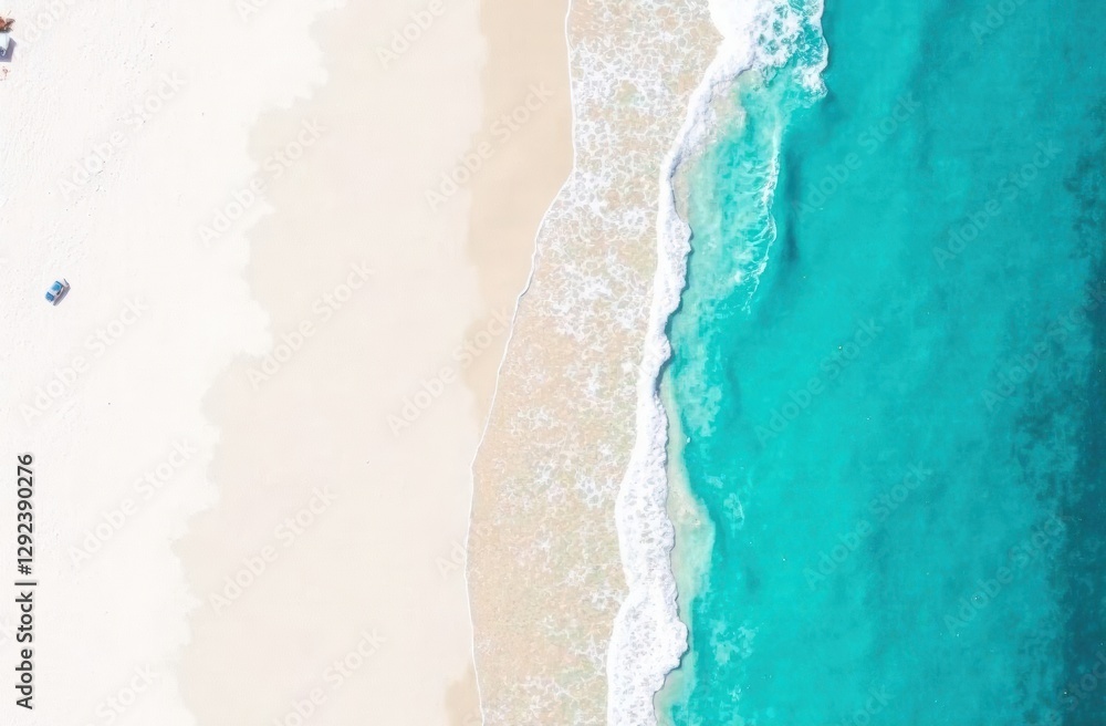 Soft blue ocean wave on clean sandy beach Soft blue ocean wave on clean sandy beach