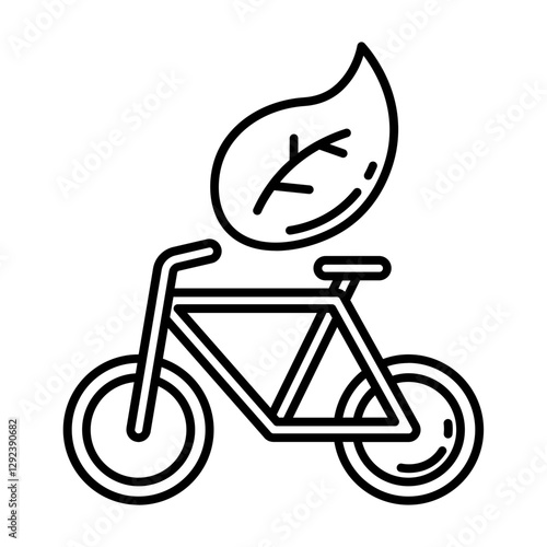 Cycling for Environment icon in outline style