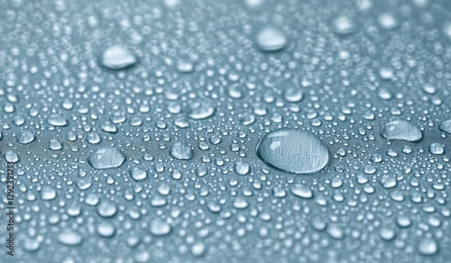 Wallpaper Mural Water Droplets Close-Up on Transparent Surface Hyper-Realistic Illustration Torontodigital.ca