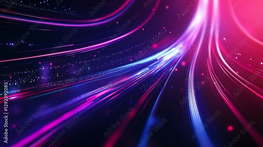 Abstract digital background with dynamic neon light lines and glowing particles Abstract digital background with dynamic neon light lines and glowing particles