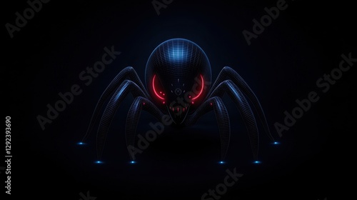 Dark spider monster icon designed for a thrilling role-playing game experience in a fantasy universe photo