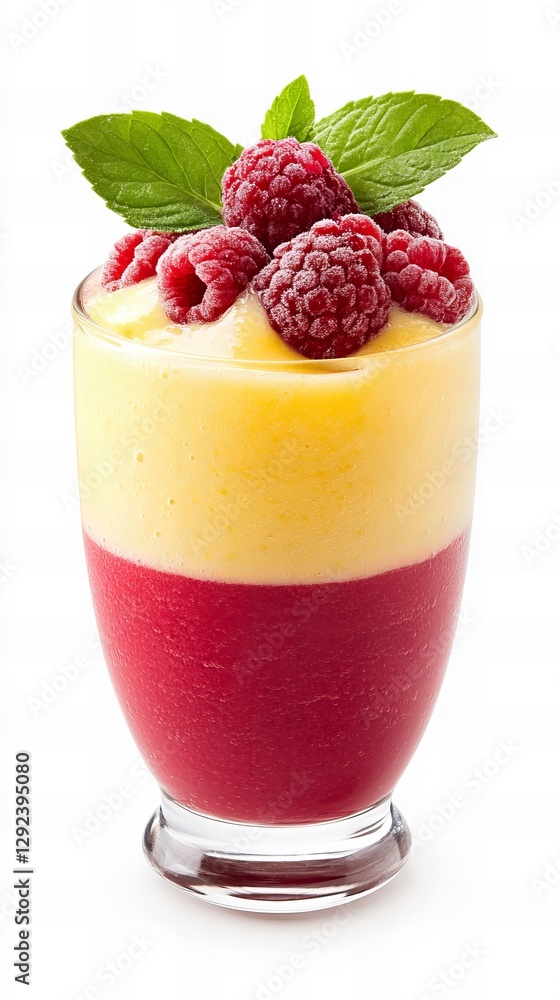 Refreshing layered smoothie with raspberries and mint. Perfect summer treat! Refreshing layered smoothie with raspberries and mint. Perfect summer treat!
