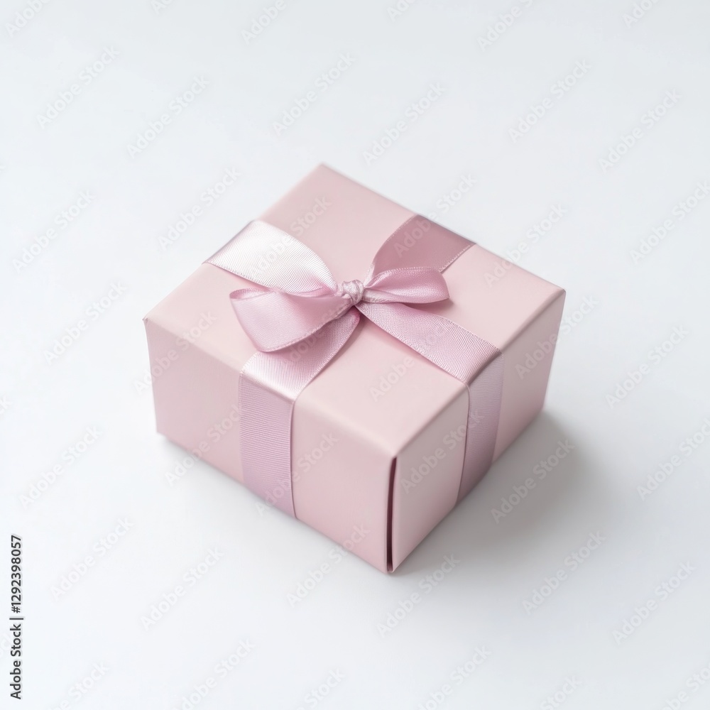 Obraz premium Pink Gift Box on White Background (1)