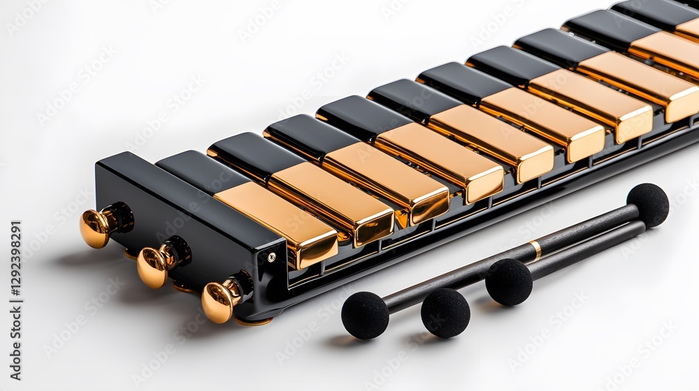 Naklejka premium Artistic vibraphone sound a close-up of vibrant performance