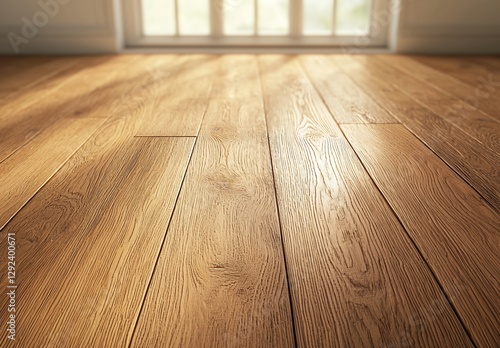 Sunlit Light Brown Wooden Floor Interior
