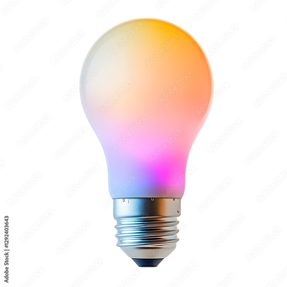 A Smart Light Bulb with Adjustable Color and Intensity Isolated on Transparent Background A Smart Light Bulb with Adjustable Color and Intensity Isolated on Transparent Background