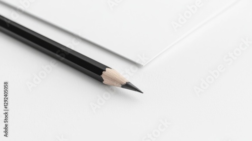 Wallpaper Mural Black pencil on white paper, stationery mockup Torontodigital.ca