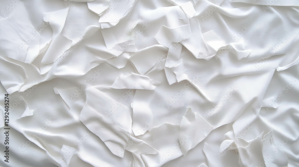 Abstract white ripped fabric texture with frayed edges for creative design background Abstract white ripped fabric texture with frayed edges for creative design background