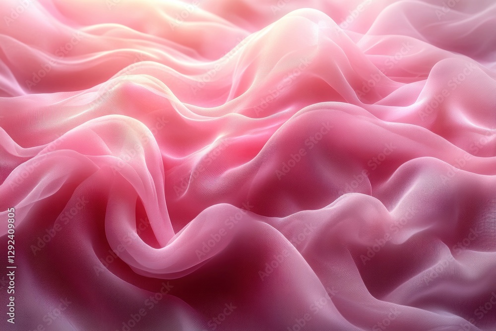 Translucent Pink Silk Drapery in Ethereal Light Translucent Pink Silk Drapery in Ethereal Light