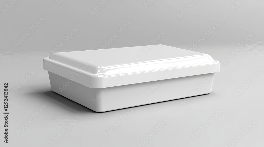 White plastic container and styrofoam tray with transparent wrap foil cover. Realistic 3d vector top view box mockup for product storage and take away concept. package for lunch and meal keeping. White plastic container and styrofoam tray with transparent wrap foil cover. Realistic 3d vector top view box mockup for product storage and take away concept. package for lunch and meal keeping.