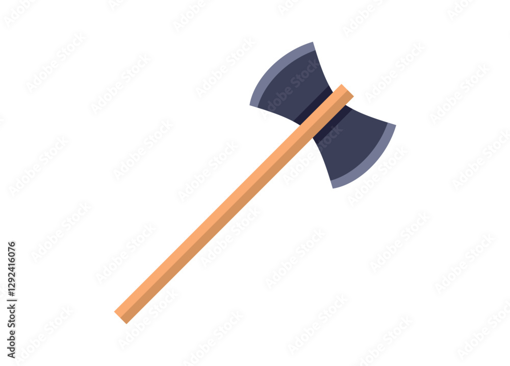 Double bladed axe. Simple flat illustration. Double bladed axe. Simple flat illustration.