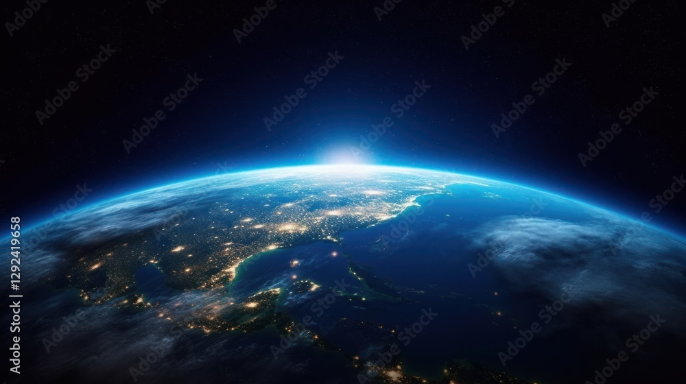 Obraz premium Earth from Space with Japan Highlighted in Hyper-Realistic View