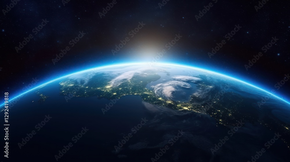 Obraz premium Earth from Space with View of Japan and the Pacific Ocean
