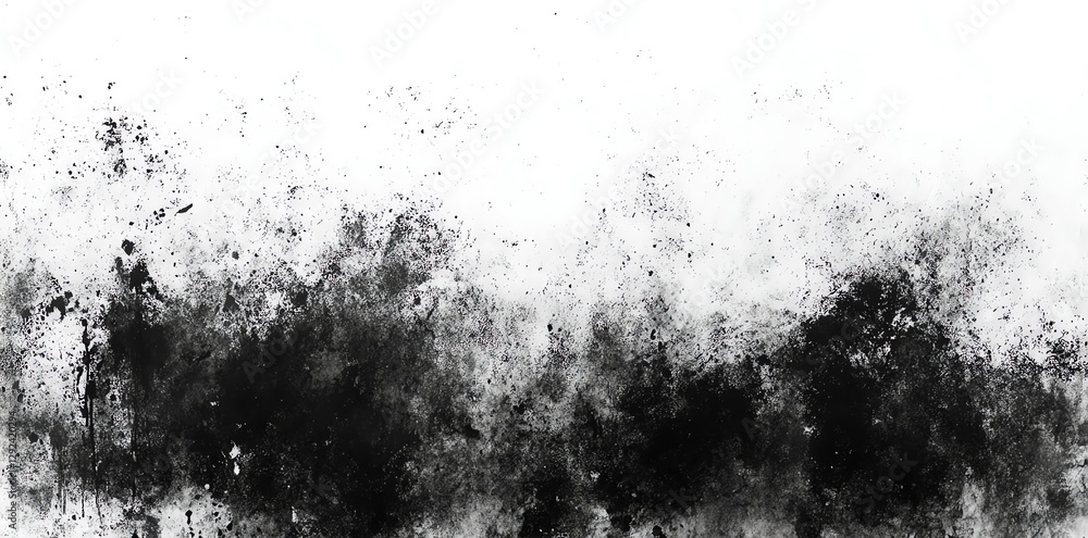 Abstract Black Ink Smudges and Splatters on White Background Texture Abstract Black Ink Smudges and Splatters on White Background Texture