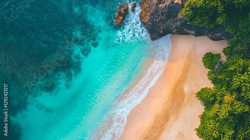 Tropical beach sunset bali nature photography serene coastline aerial view tranquility and beauty