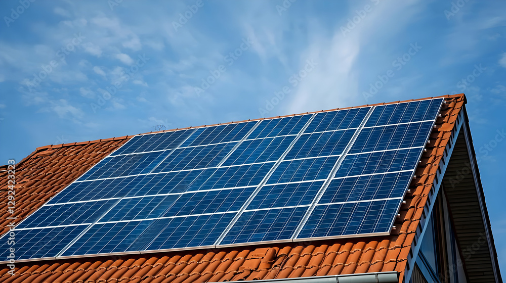 Solar Panels on Roof Harnessing Sunlight for Clean Renewable Energy Solar Panels on Roof Harnessing Sunlight for Clean Renewable Energy