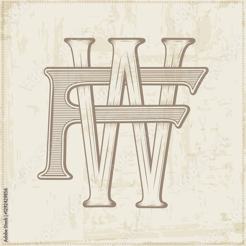 FW, WF ,  logo FW , Letter FW , Monogram FW , vector, logo, Wedding Monogram Initials, Wedding Logo,Wedding Monogram, Logo Design , Monogram Vintage