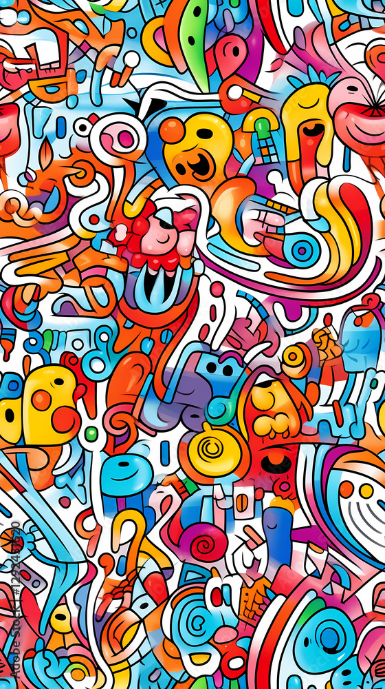 stunning doodle mania graffiti pattern geometric shapes design poster background stunning doodle mania graffiti pattern geometric shapes design poster background