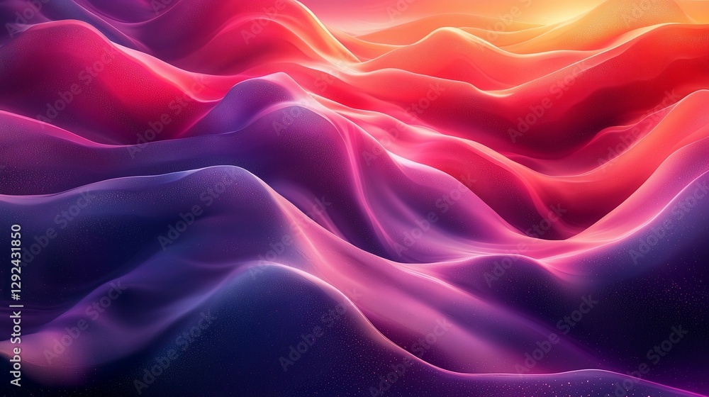 Fototapeta premium Abstract vibrant pink, purple, and orange wave background.