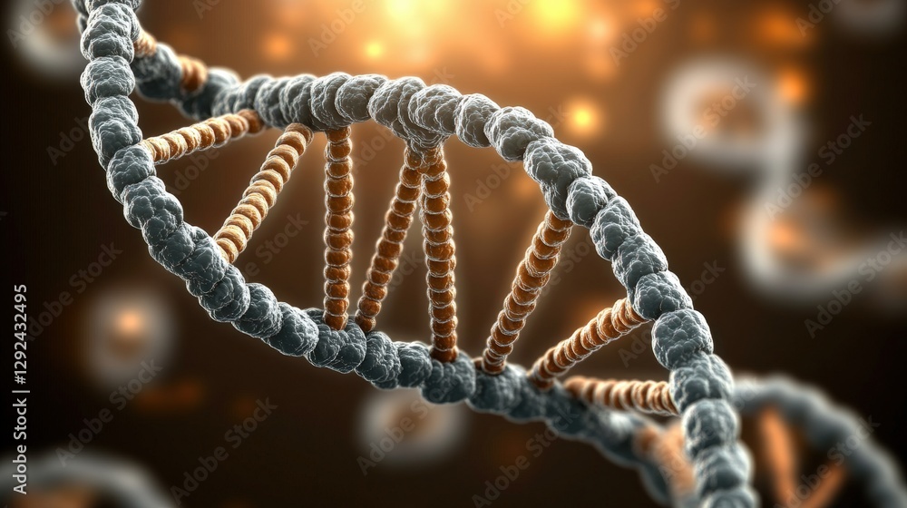Digital representation of a dna molecule with colorful strands against a vibrant background Digital representation of a dna molecule with colorful strands against a vibrant background