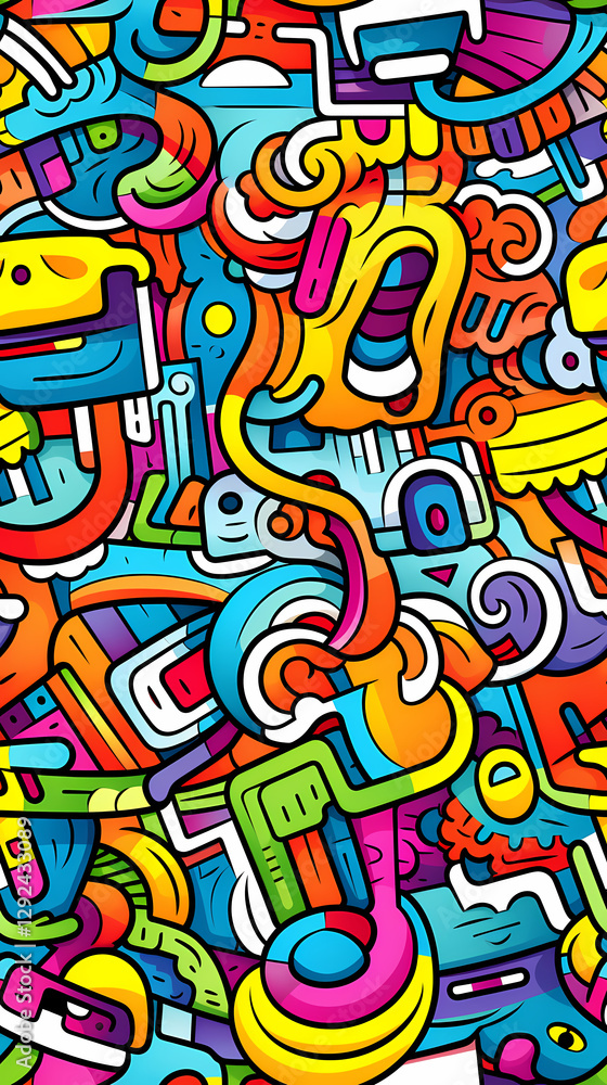 stunning doodle mania graffiti pattern geometric shapes design poster background stunning doodle mania graffiti pattern geometric shapes design poster background