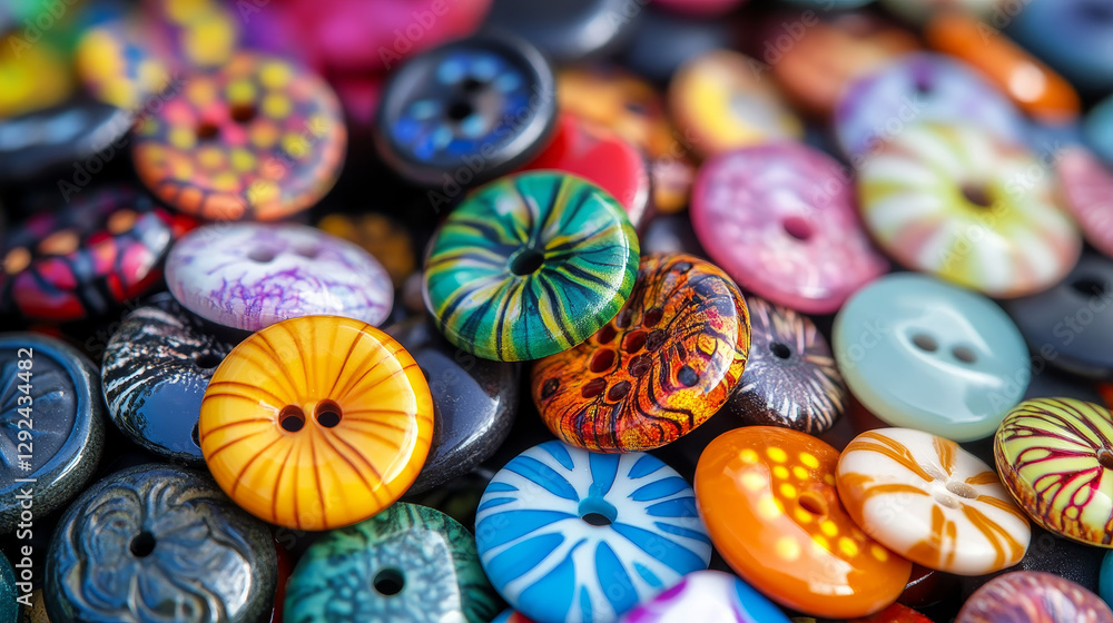 Sewing buttons with holes and solid design. Collection of multicolored clasp clothes accessories plastic isolated decorative elements. Clothing craft handmade needlework tools, Realistic 3d vector set Sewing buttons with holes and solid design. Collection of multicolored clasp clothes accessories plastic isolated decorative elements. Clothing craft handmade needlework tools, Realistic 3d vector set